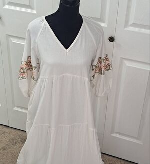 NWT Polagram Maxi Dress With Balloon Sleeves